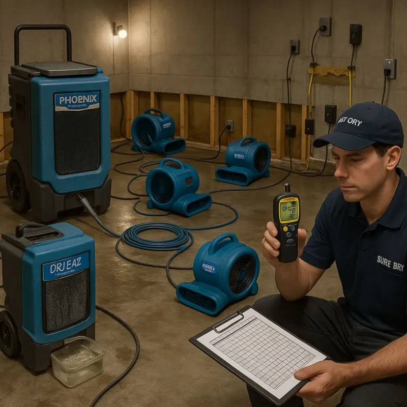 Structural Drying and Dehumidification process in Snyder, OK